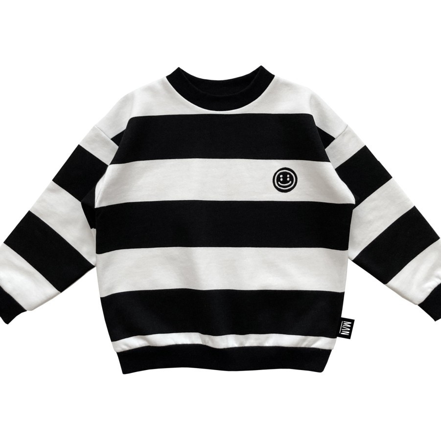 Sweater Little Man Happy | Big Stripe High Collar - Sweater